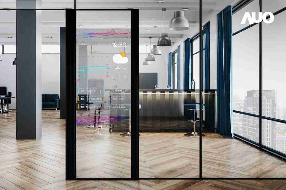 60吋Micro LED透明窗屏显示器，，，，可依需求调整并延伸应用于不同场域，，，包括汽车侧窗或家庭玄关、、智慧橱窗、、、、商业展示等面向，，提供丰富的信息娱乐内容